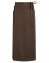 Haveone Woman Midi Skirt Chocolate Brown Size M Viscose, Polyester In Brown