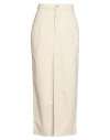 Haveone Woman Midi Skirt Cream Size S Cotton, Elastane In Neutral