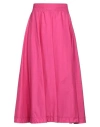 Haveone Woman Midi Skirt Fuchsia Size M Cotton In Pink