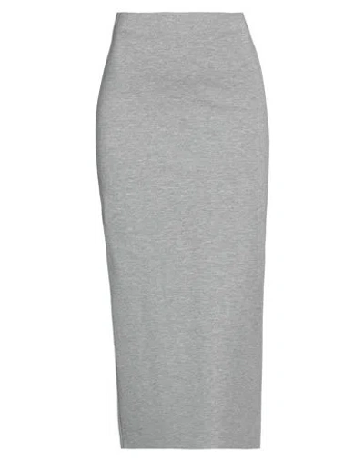 Haveone Woman Midi Skirt Grey Size Xs Viscose, Polyamide, Elastane