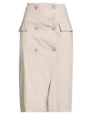 Haveone Woman Midi Skirt Grey Size S Cotton, Elastane In Neutral