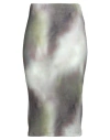 Haveone Woman Midi Skirt Military Green Size S Cotton, Elastane In Gray
