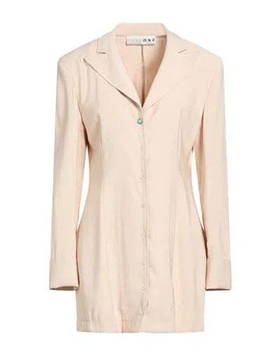 Haveone Woman Mini Dress Beige Size M Viscose, Polyester In Neutral