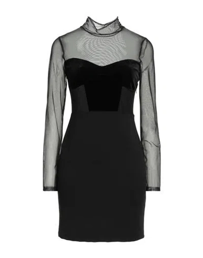 Haveone Woman Mini Dress Black Size L Polyamide, Elastane, Polyester