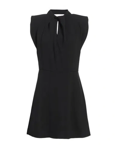 Haveone Woman Mini Dress Black Size L Polyester, Elastane