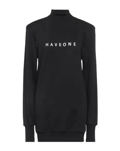 Haveone Woman Mini Dress Black Size M Cotton