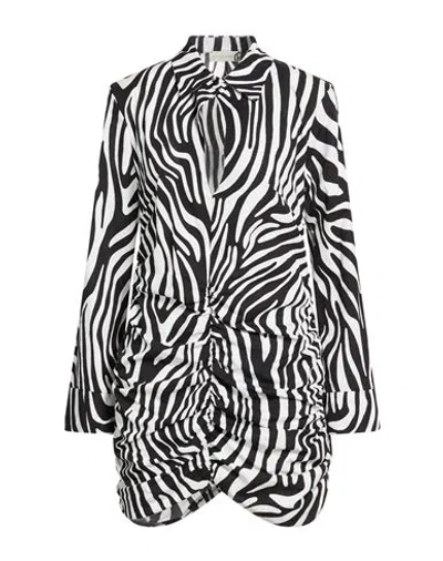 Haveone Woman Mini Dress Black Size M Cotton