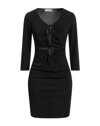 Haveone Woman Mini Dress Black Size S Polyester, Elastane
