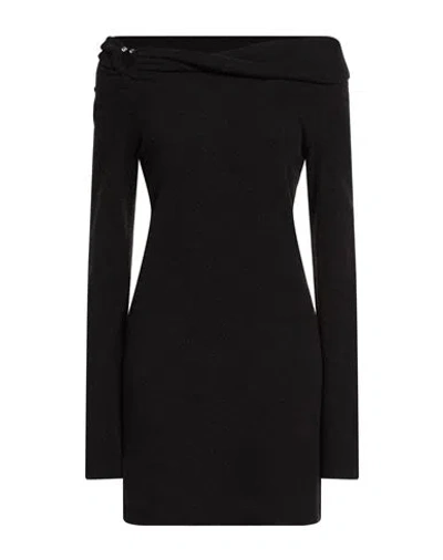 Haveone Woman Mini Dress Black Size S Polyester, Viscose, Elastane