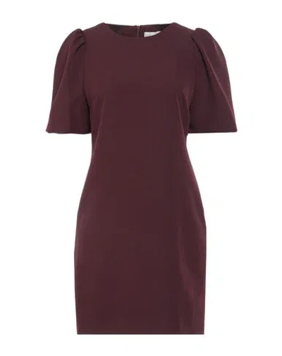 Haveone Woman Mini Dress Burgundy Size S Polyester, Elastane