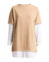 Haveone Woman Mini Dress Camel Size M Polyester, Cotton, Polyamide, Synthetic Fibers