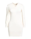 Haveone Woman Mini Dress Cream Size 6 Viscose, Polyester In White