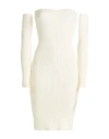 Haveone Woman Mini Dress Cream Size Onesize Viscose, Polyester, Polyamide In White