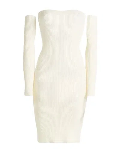 Haveone Woman Mini Dress Cream Size Onesize Viscose, Polyester, Polyamide In White