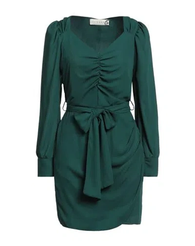 Haveone Woman Short Dress Dark Green Size L Polyester