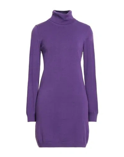 Haveone Woman Mini Dress Dark Purple Size 10 Polyamide, Viscose