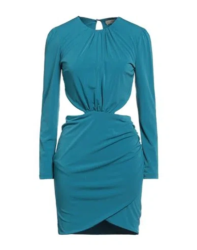 Haveone Woman Mini Dress Deep Teal Size M Polyester, Elastane In Green