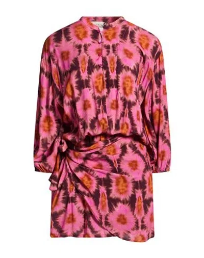 Haveone Woman Mini Dress Fuchsia Size M Viscose In Pink