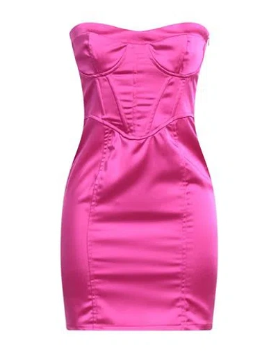 Haveone Woman Short Dress Fuchsia Size M Viscose In Pink