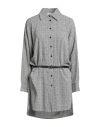 Haveone Woman Mini Dress Grey Size M Cotton, Polyester, Viscose In Gray