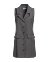 Haveone Woman Mini Dress Grey Size M Polyester, Viscose, Elastic Fibres In Gray
