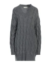 Haveone Woman Mini Dress Grey Size Onesize Acrylic, Wool, Viscose, Alpaca Wool