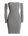 Haveone Woman Mini Dress Grey Size Onesize Viscose, Polyester, Polyamide In Gray