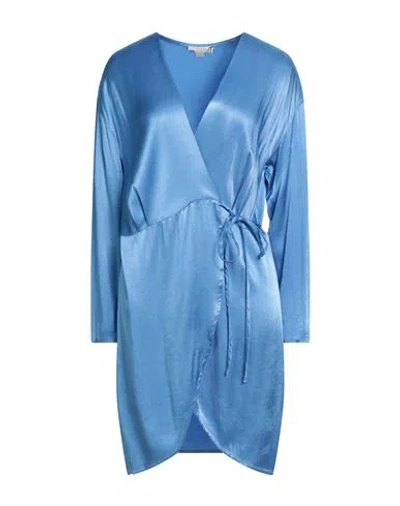 Haveone Woman Mini Dress Light Blue Size L Viscose