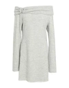Haveone Woman Mini Dress Light Grey Size M Polyester, Viscose, Elastane In Gray
