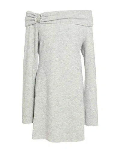 Haveone Woman Mini Dress Light Grey Size M Polyester, Viscose, Elastane In Gray