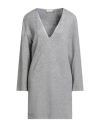 Haveone Woman Mini Dress Light Grey Size M Viscose, Polyester, Nylon