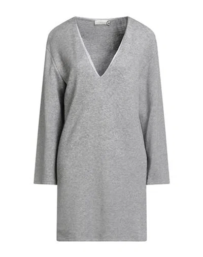 Haveone Woman Mini Dress Light Grey Size M Viscose, Polyester, Nylon