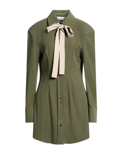 Haveone Woman Mini Dress Military Green Size M Viscose, Polyester
