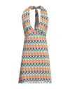 Haveone Woman Mini Dress Orange Size M Cotton, Polyester, Viscose, Elastic Fibres In Orange