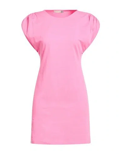 Haveone Woman Mini Dress Pink Size M Cotton, Elastane