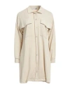 Haveone Woman Mini Dress Sand Size M Viscose, Metal, Polyamide, Elastane In Beige