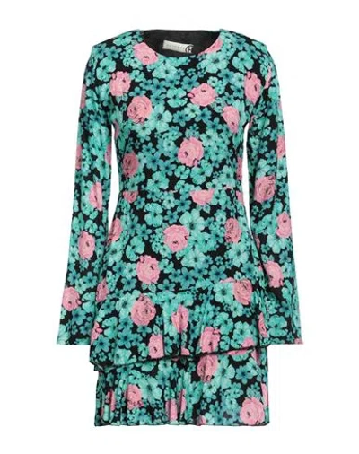 Haveone Woman Short Dress Turquoise Size M Polyester In Blue