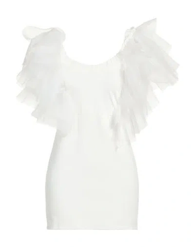 Haveone Woman Mini Dress White Size M Polyester, Viscose, Polyamide, Elastane