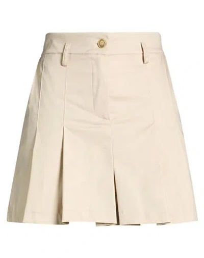 Haveone Woman Mini Skirt Beige Size M Cotton, Polyamide, Elastane In Neutral