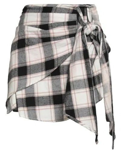 Haveone Woman Mini Skirt Black Size M Cotton In White