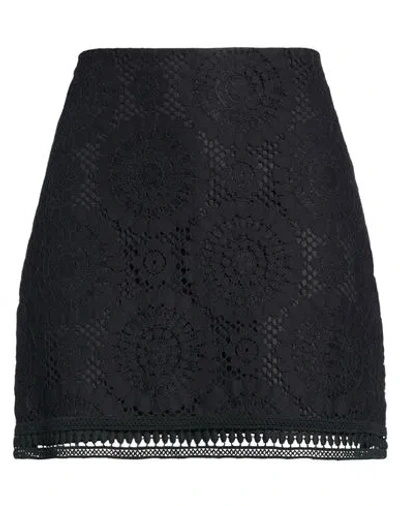 Haveone Woman Mini Skirt Black Size M Cotton