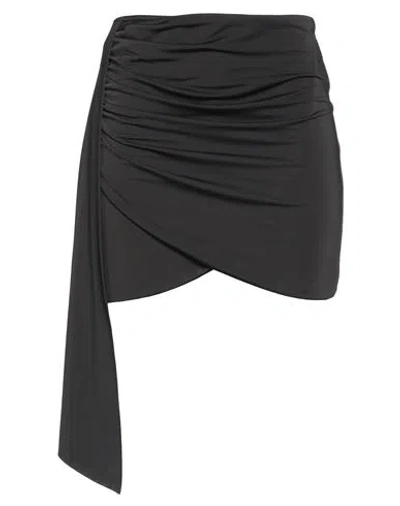 Haveone Woman Mini Skirt Black Size S Polyester, Elastic Fibres In Black