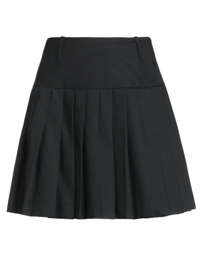 Haveone Woman Mini Skirt Black Size M Wool, Polyester, Elastane