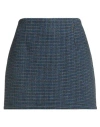 Haveone Woman Mini Skirt Blue Size M Polyester, Cotton, Acrylic, Elastane In Blue