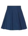 Haveone Woman Mini Skirt Blue Size Xs Polyester, Cotton In Blue