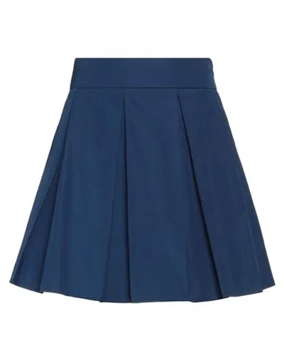 Haveone Woman Mini Skirt Blue Size Xs Polyester, Cotton