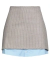 Haveone Woman Mini Skirt Brown Size M Polyester, Viscose, Tpe - Thermoplastic Elastomer In Gray