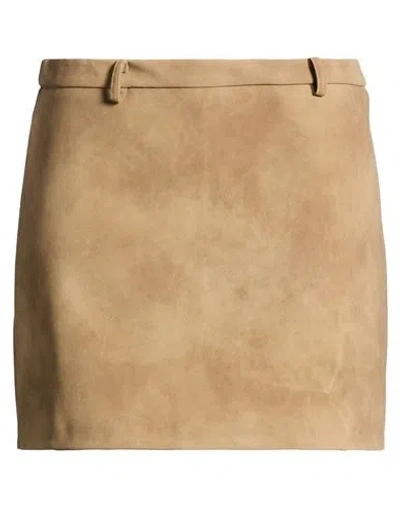 Haveone Woman Mini Skirt Camel Size S Polyester In Neutral