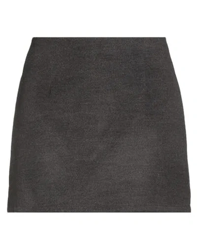 Haveone Woman Mini Skirt Charcoal Size M Polyester, Viscose, Elastic Fibres In Gray
