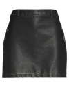 Haveone Woman Mini Skirt Charcoal Size M Polyurethane, Viscose